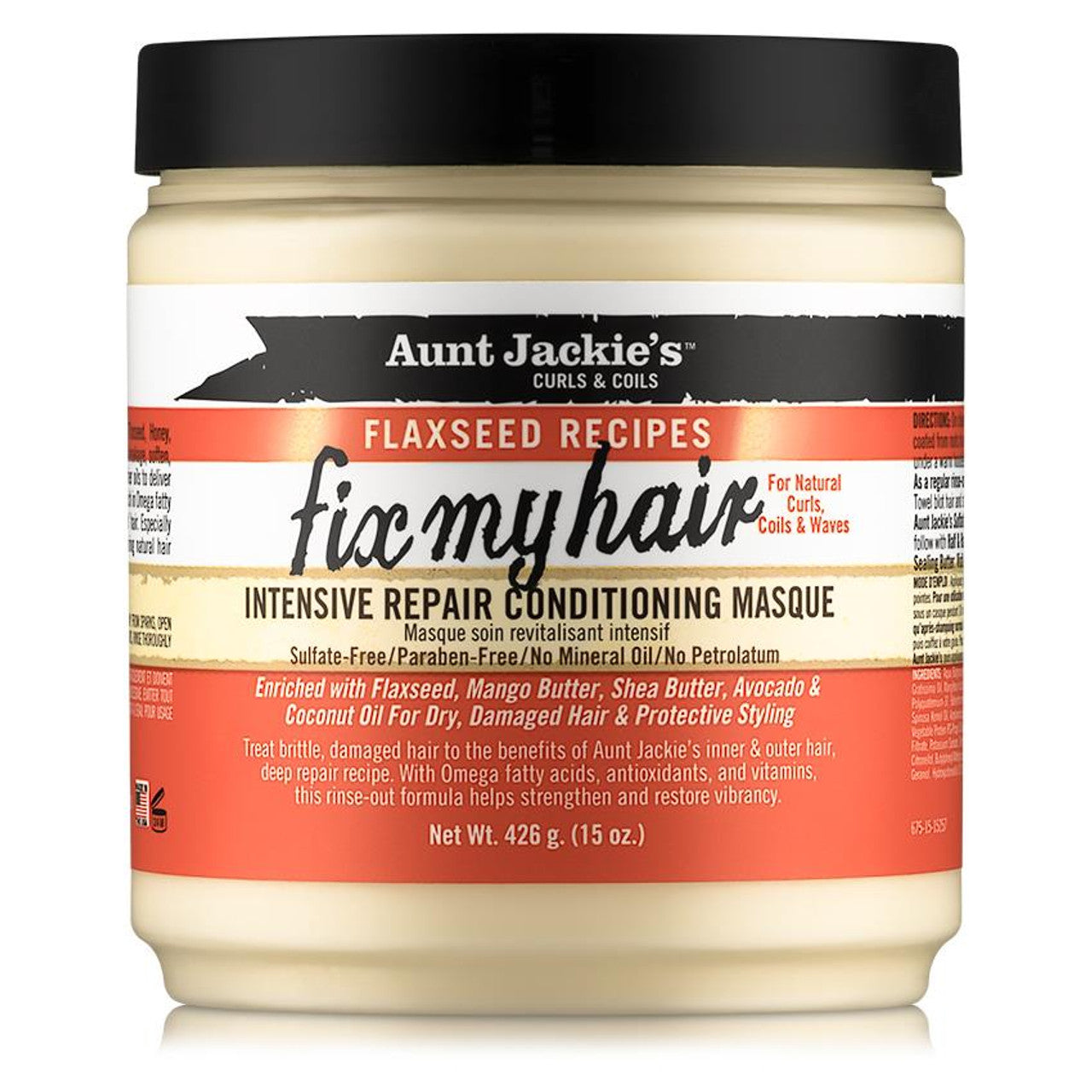 Aunt Jackie's Flaxseed Fix My Hair Intensive Repair Conditioning Masque 15oz - CASE PACK 12