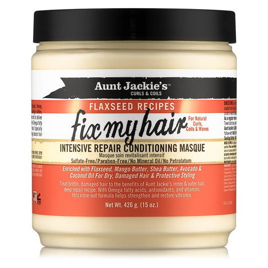 Aunt Jackie's Flaxseed Fix My Hair Intensive Repair Conditioning Masque 15oz - CASE PACK 12