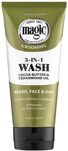 Magic Shave Grooming 3-in-1 Wash, Beard, Face & Hair, 6.8 oz.