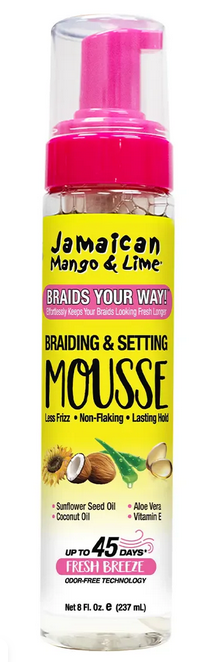 JAMAICAN MANGO & LIME Braids Your Way Braid & Setting Mousse 8oz