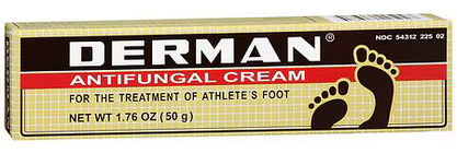 Derman Antifungal Foot Cream is a 1.76 oz