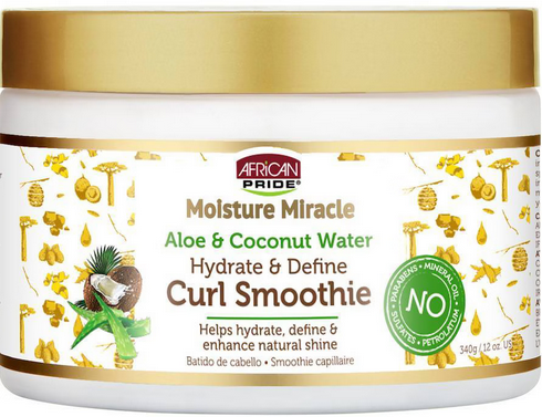 African Pride Moisture Miracle Aloe/Coconut Hydrate/Define Curl Smoothie 12oz