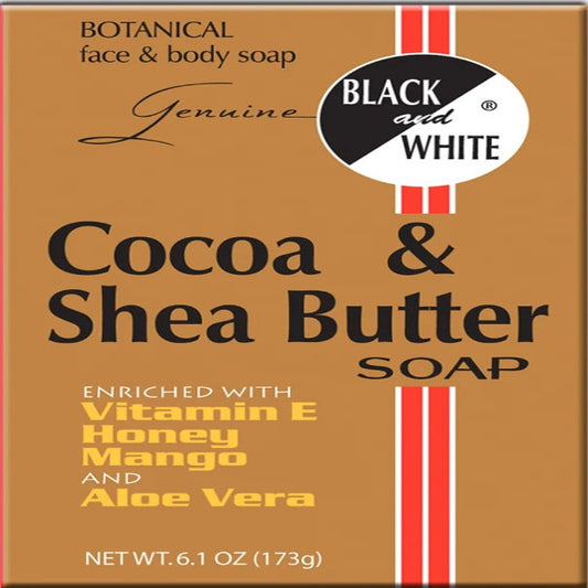 Black & White Cocoa/Shea Butter Soap 6oz CASE PACK 12