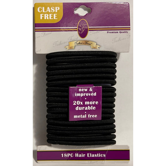 TF 852/18pc Hair Elastics Blk CASE PACK 72